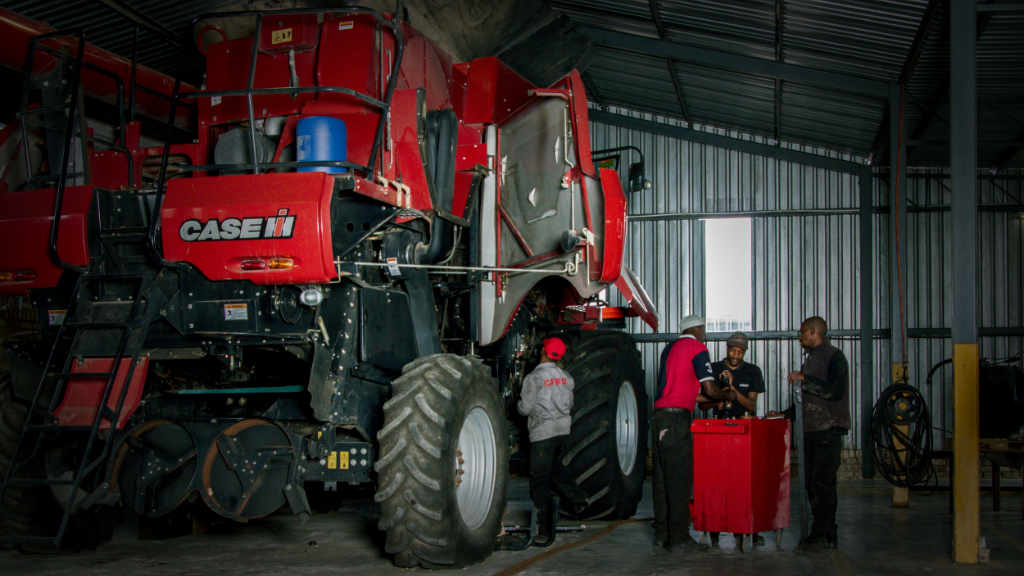 Men at work in the Cairo Mechanisation's main workshop.